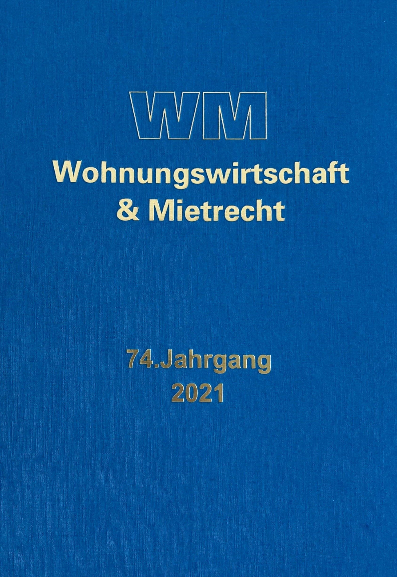 Einbanddecke für Fachzeitschrift Wohnungswirtschaft und Mietrecht