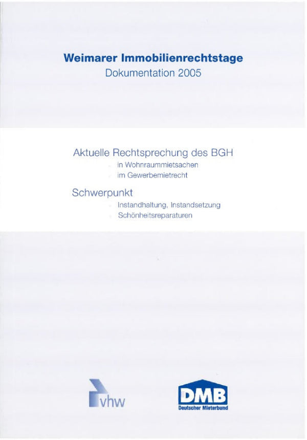 Weimarer Immobilienrechtstage Dokumentation