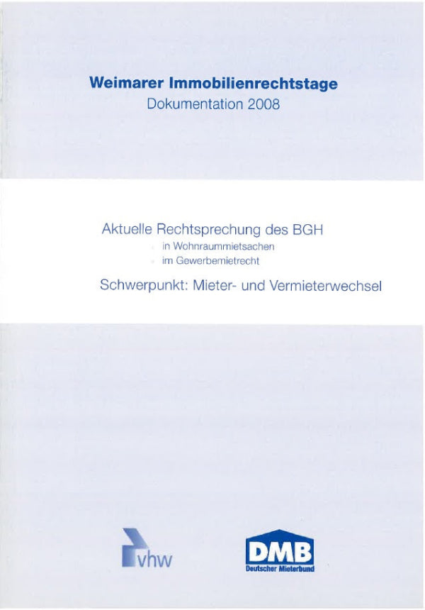 Weimarer Immobilienrechtstage Dokumentation