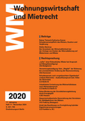 Wohnungswirtschaft und Mietrecht Einzelhefte 2020