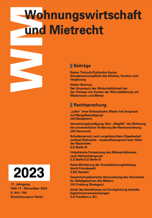 Wohnungswirtschaft und Mietrecht Einzelhefte 2023